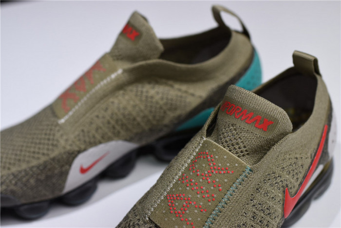 nike vapormax fk moc 2 natural olive habanero red air vapor max mens ah7006-200