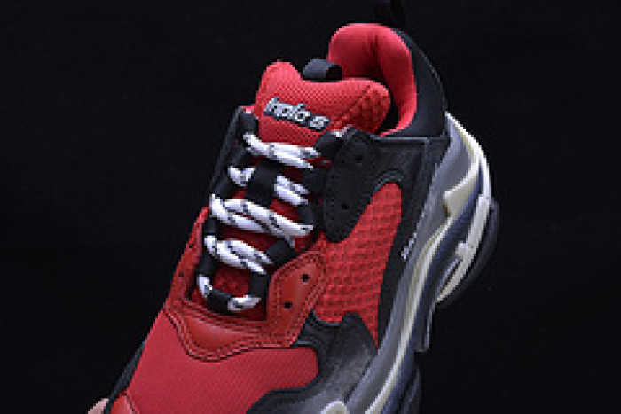 bl triple s sneakers red black