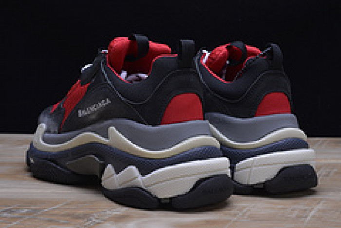 bl triple s sneakers red black